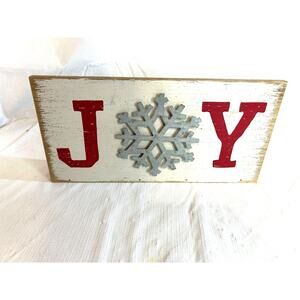 Christmas Joy Wooden Decor Hallmark GUC
